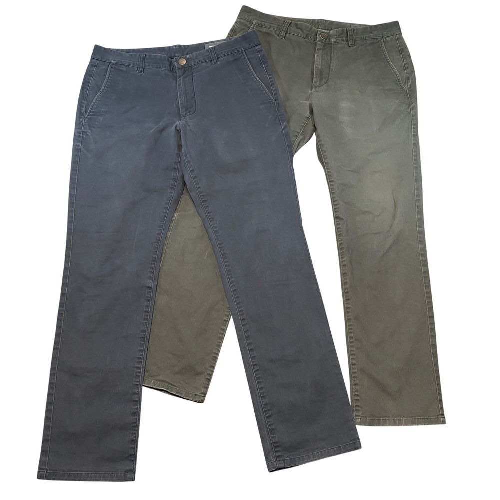 Bonobos Mens Washed Chinos 2 Pack Jet Blue and Faded Black 31x30 Stretch